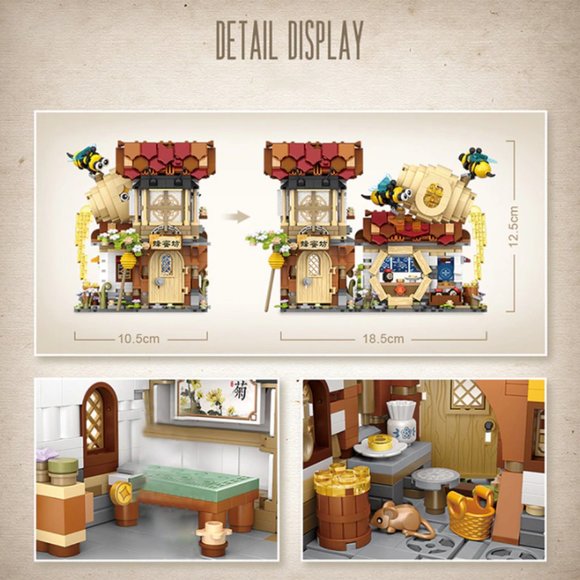 LOZ MINI Building Blocks - Bee, Honey Shop 1943 - 1242 pcs - Picture 4 of 4